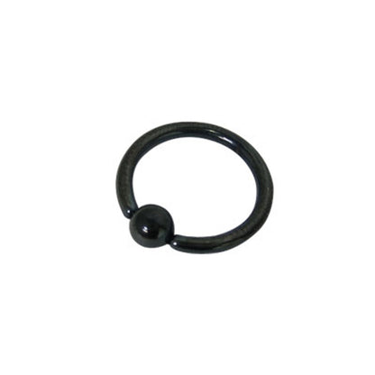 Surgical Steel 14 Gauge PVD Black Captive Bead Ring - photo 2