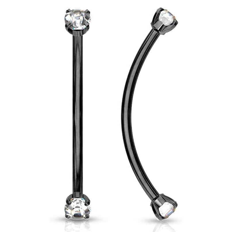 Surgical Steel Snake Eye Curved Barbell 16G 14mm with 3mm CZ - photo 8