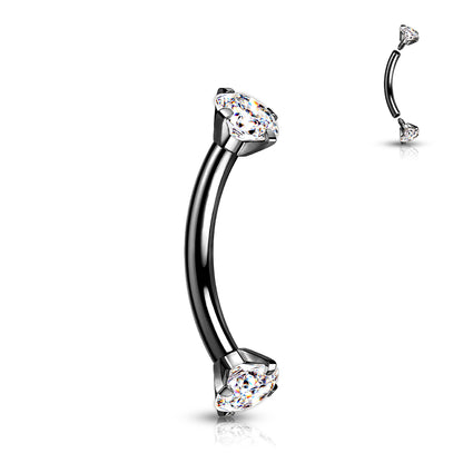 Titanium Curved Barbell 16G 8mm with 3mm CZ Crystal - photo 8