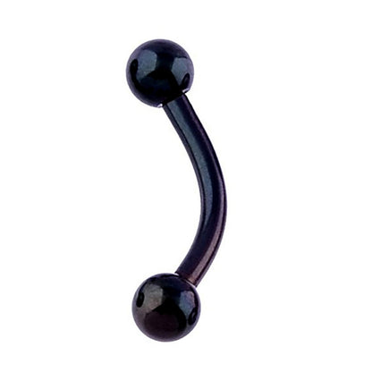 Surgical Steel 16 Gauge PVD Black Curved Barbell