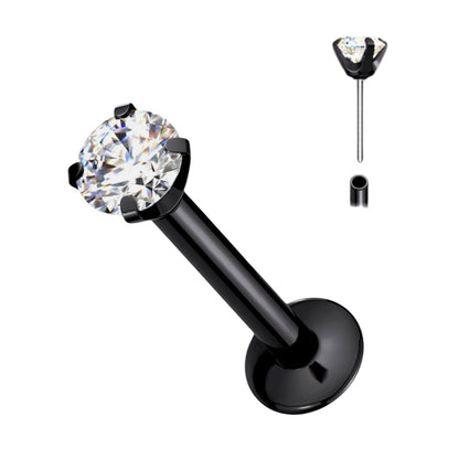 Titanium 20 Gauge Flat Back Labret Stud with CZ End - photo 5