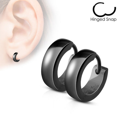 Surgical Steel 20 Gauge Dome Huggie Hoop Earrings Clicker - Pair - photo 2