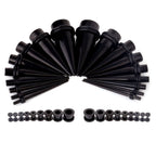 Black PVD Surgical Steel 14 to 00G Tapers & Screw Tunnels - 36 Pack