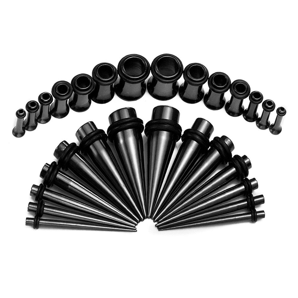 Surgical Steel 14 to 00 Gauge Ear Stretching Taper Kit - 36 Pack