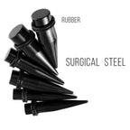 Black PVD Surgical Steel 14 to 00G Tapers & Screw Tunnels - 36 Pack