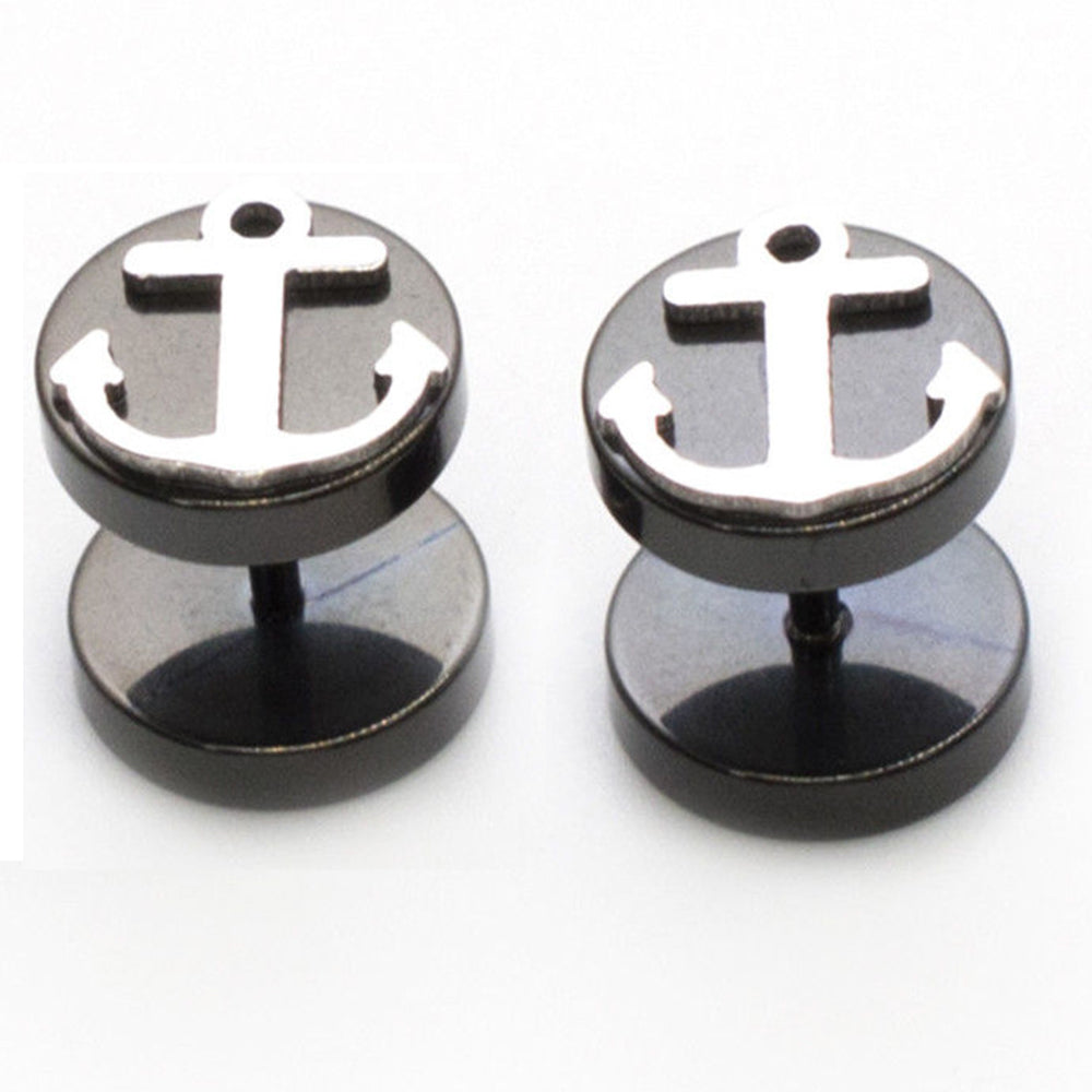 Surgical Steel 16 Gauge Faux Ear Plugs with Anchor Top - Pair - photo 3
