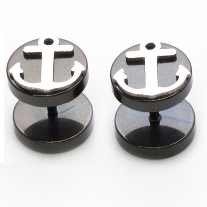 Surgical Steel 16 Gauge Faux Ear Plugs with Anchor Top - Pair - photo 3