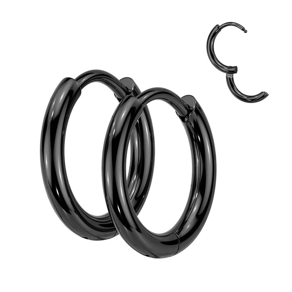 Surgical Steel 18 Gauge Hinged Clicker Huggie Hoop Earrings