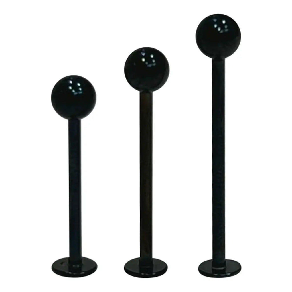Surgical Steel 16 Gauge Black Flat Back Labret Stud