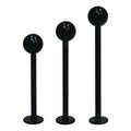 Surgical Steel 16 Gauge Black Flat Back Labret Stud