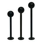 Surgical Steel 16 Gauge Black Flat Back Labret Stud