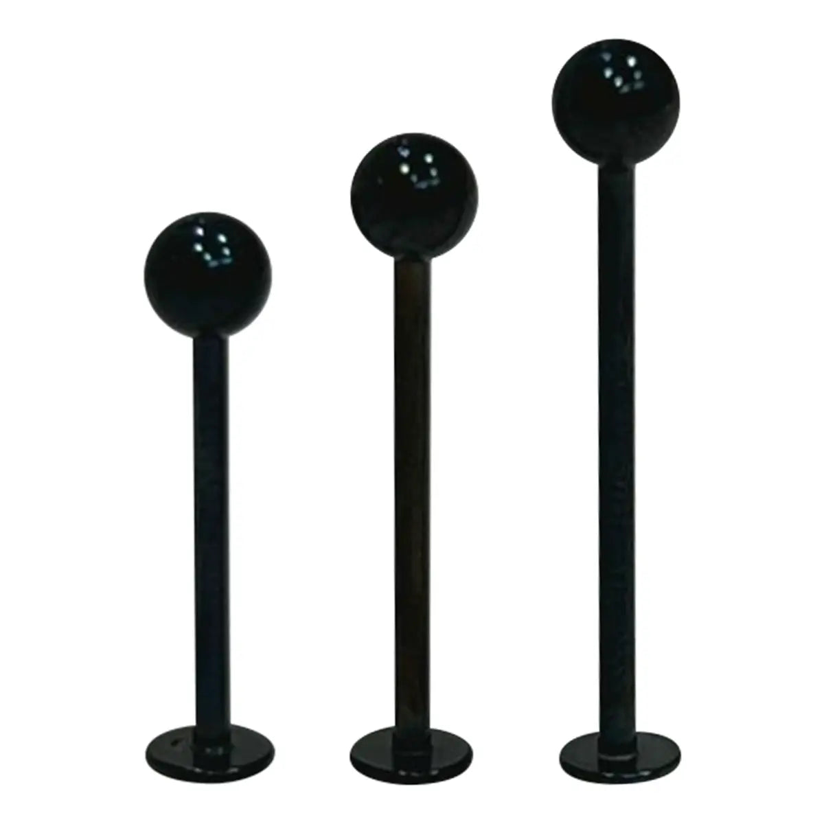 Surgical Steel 16 Gauge Black Flat Back Labret Stud