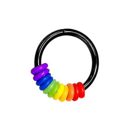Surgical Steel 16 Gauge Septum Clicker Hoop Earrings Pride O Rings