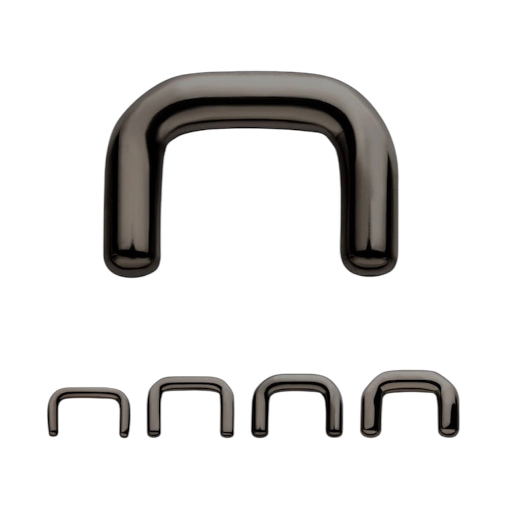 Titanium 10 to 16 Gauge PVD Black Staple Septum Ring