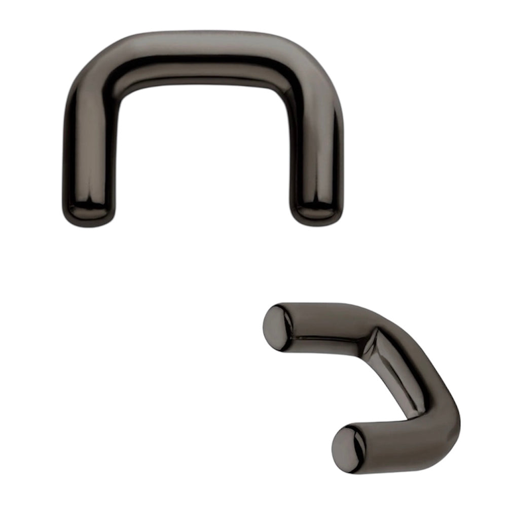 Titanium 10 to 16 Gauge PVD Black Staple Septum Ring - photo 4