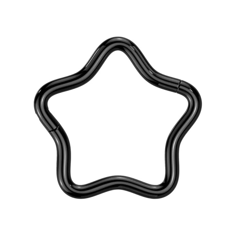 Titanium Star Hinged Segment Ring 18 Gauge 8mm & 10mm - 3 Colors - photo 5