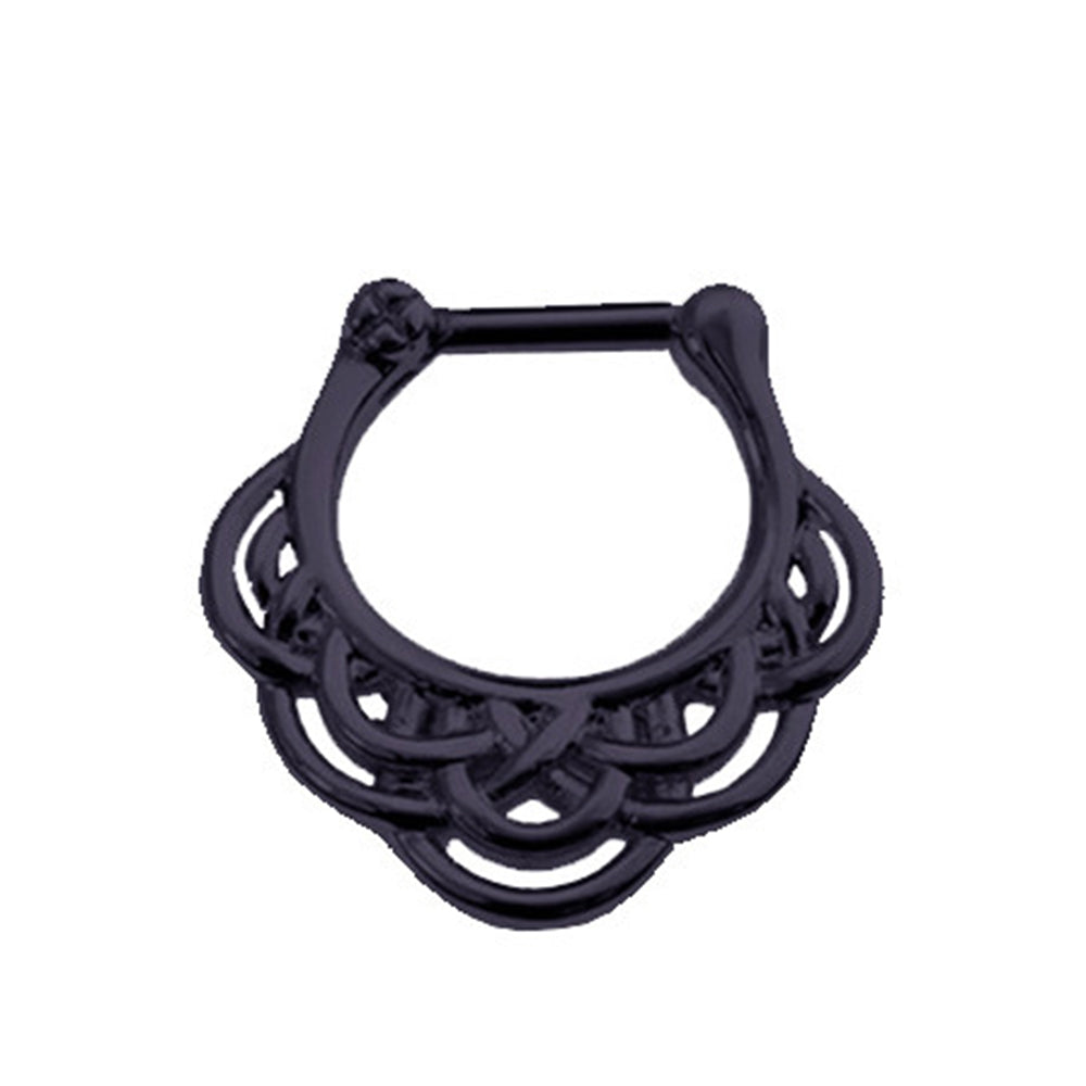 Surgical Steel 16 Gauge Tribal Design Septum Clicker Hoop - 11mm - photo 3