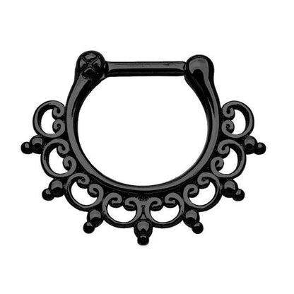 Surgical Steel 16 Gauge Tribal Fan Septum Clicker Hoop - 6mm - photo 3