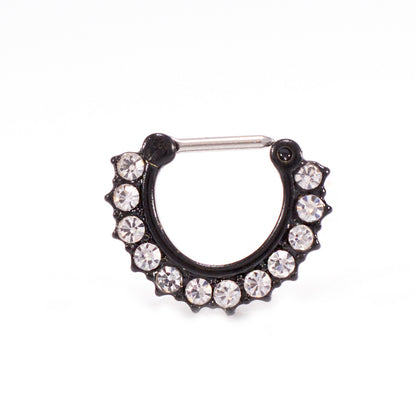 Surgical Steel 16 Gauge Hinged Clicker Segment Ring with Paved CZ - photo 5