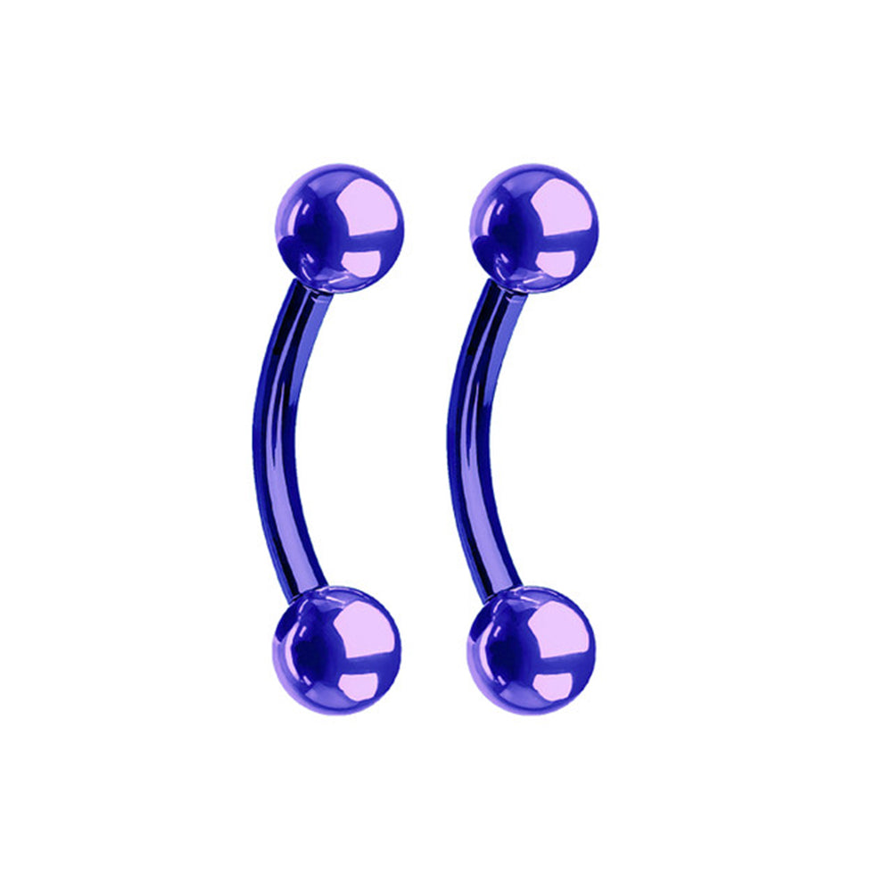 PVD Surgical Steel 16 Gauge Curved Barbells 8mm - Pair
