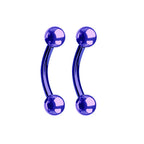 PVD Surgical Steel 16 Gauge Curved Barbells 8mm - Pair