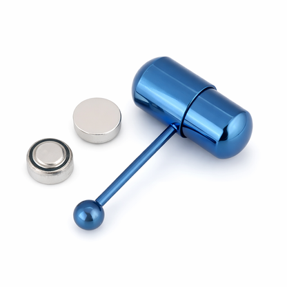 Surgical Steel Vibrating Tongue Barbell 14 Gauge Blue - photo 2