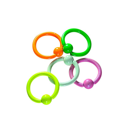 Surgical Steel Captive Bead Rings UV Colors 18 Gauge 8mm - 5 Pack