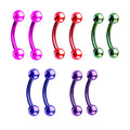 PVD Surgical Steel 16 Gauge Curved Barbells 8mm - Pair