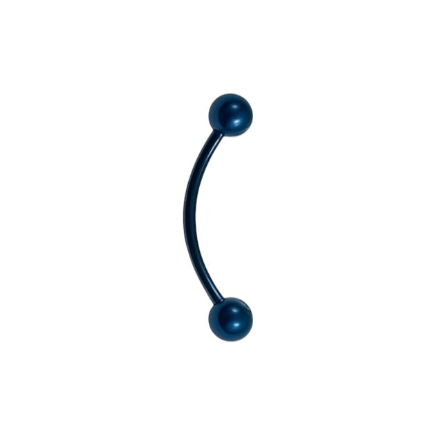 Surgical Steel 16 Gauge Tongue Barbell with PVD Bent Snake Eyes - photo 8