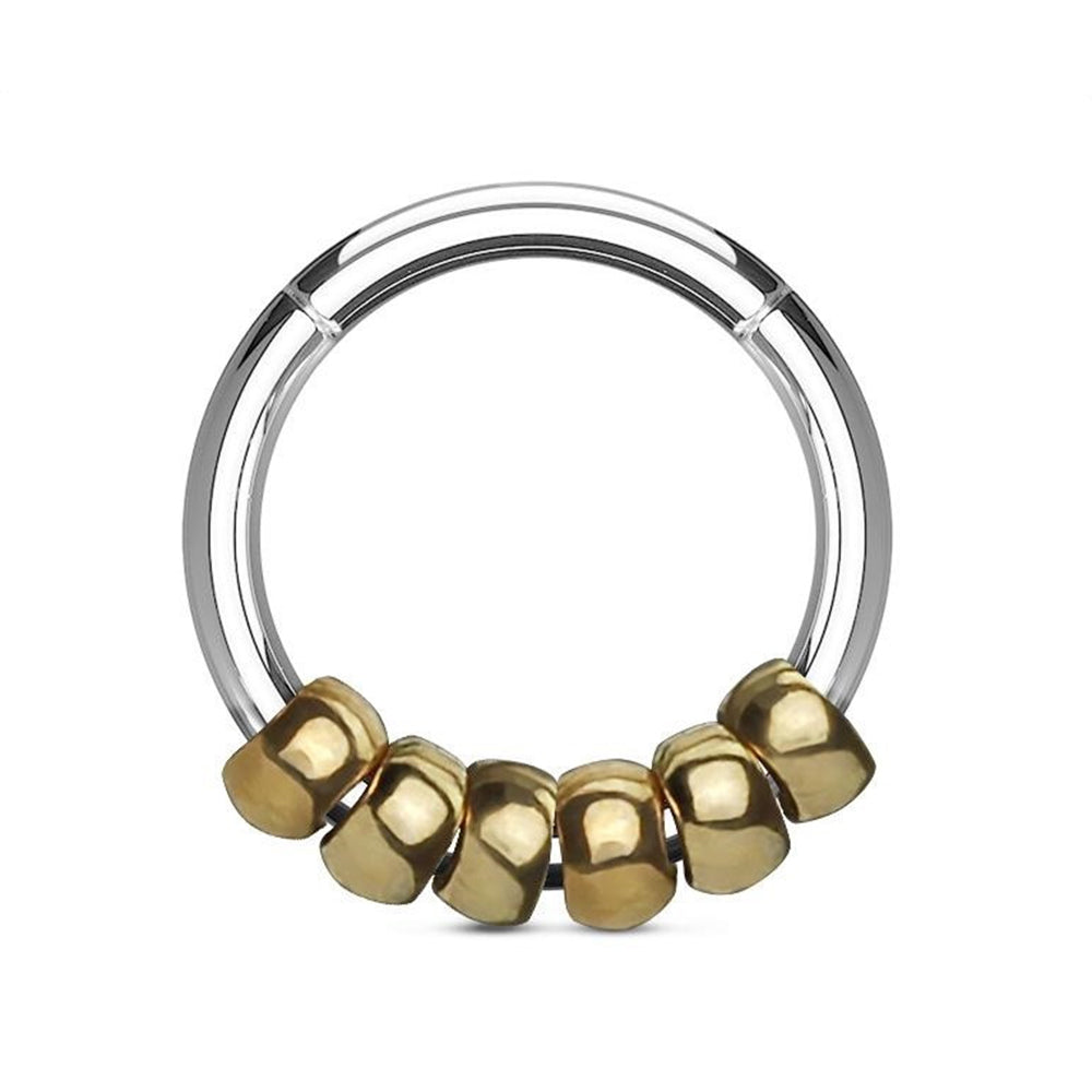 Surgical Steel 16 Gauge Hinged Segment Ring with Steel Bead - photo 4