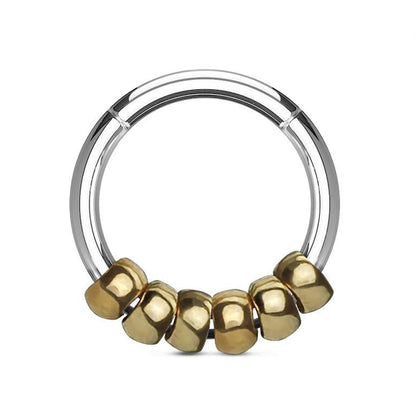 Surgical Steel 16 Gauge Hinged Segment Ring with Steel Bead - photo 4