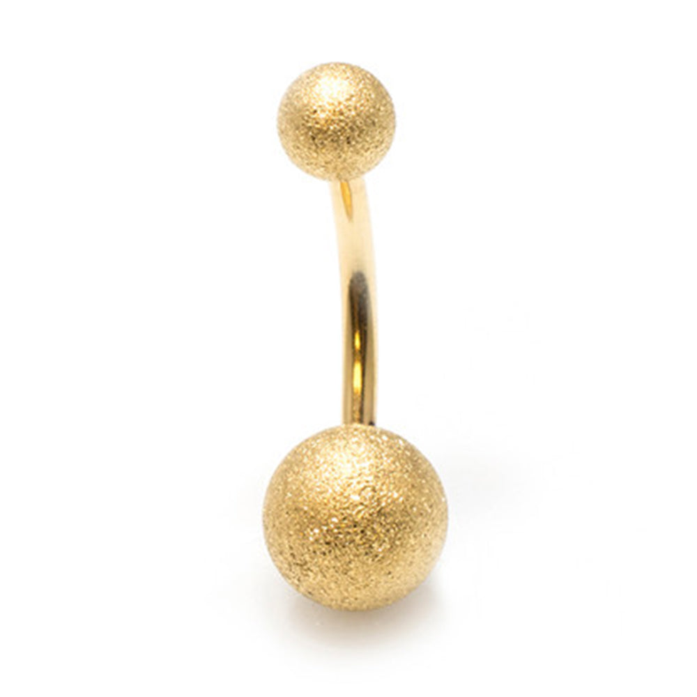 Surgical Steel 14 Gauge Belly Ring with PVD Sand Finish Ball - 16mm - photo 5