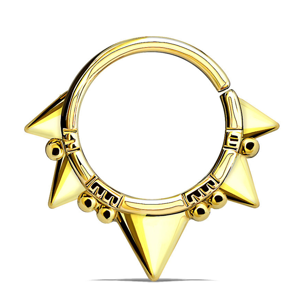 Surgical Steel 16 Gauge Bendable Hoop Ring with Ball Spike Tribal - photo 3