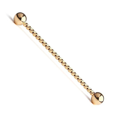 Surgical Steel 14 Gauge Industrial Barbell with Braided PVD - photo 6