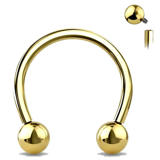 Titanium 16 Gauge Horseshoe Septum Barbell with 3mm Ball - photo 7