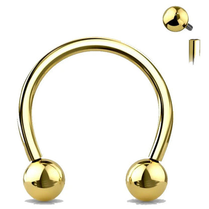 Titanium 16 Gauge Horseshoe Septum Barbell with 3mm Ball - photo 7