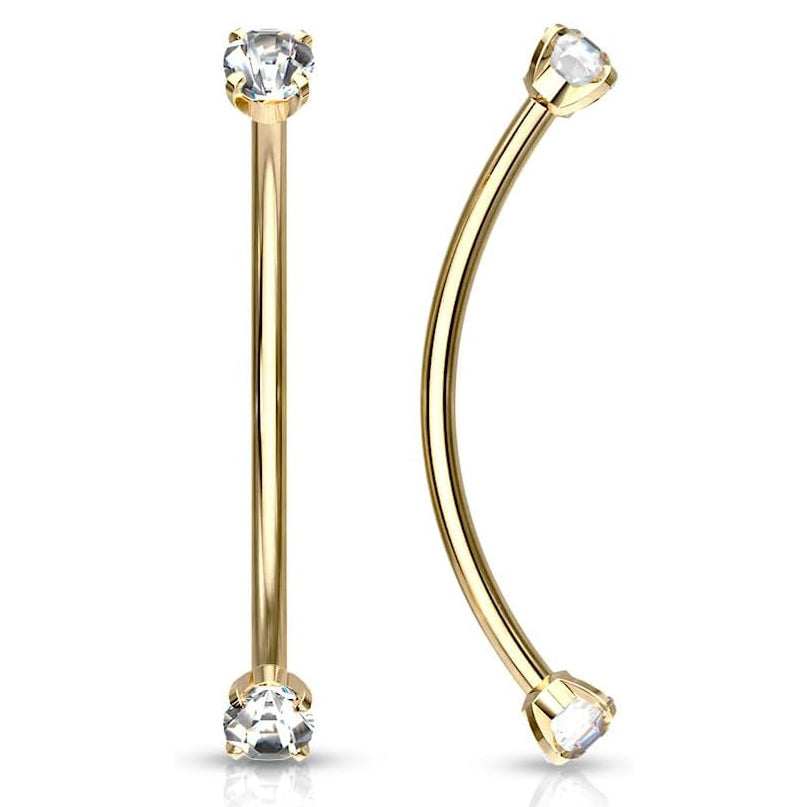 Surgical Steel Snake Eye Curved Barbell 16G 14mm with 3mm CZ - photo 9