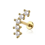 Surgical Steel 16 Gauge Cluster CZ Flat Back Labret Earring Stud