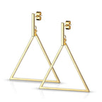 Surgical Steel 20 Gauge Dangle Equilateral Triangle Stud Earrings