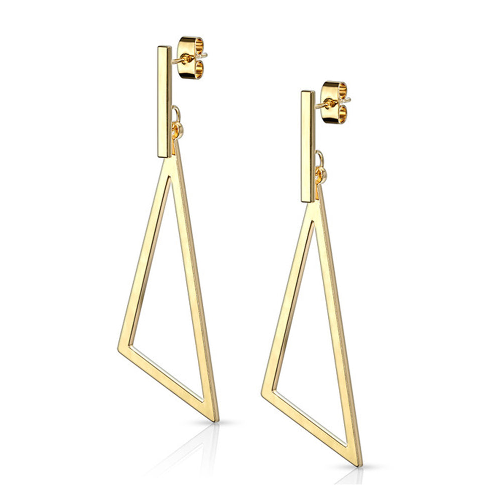 Surgical Steel 20 Gauge Dangle Isosceles Triangle Stud Earrings