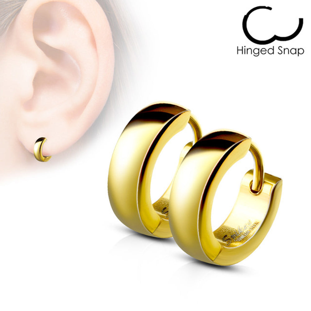 Surgical Steel 20 Gauge Dome Huggie Hoop Earrings Clicker - Pair - photo 4