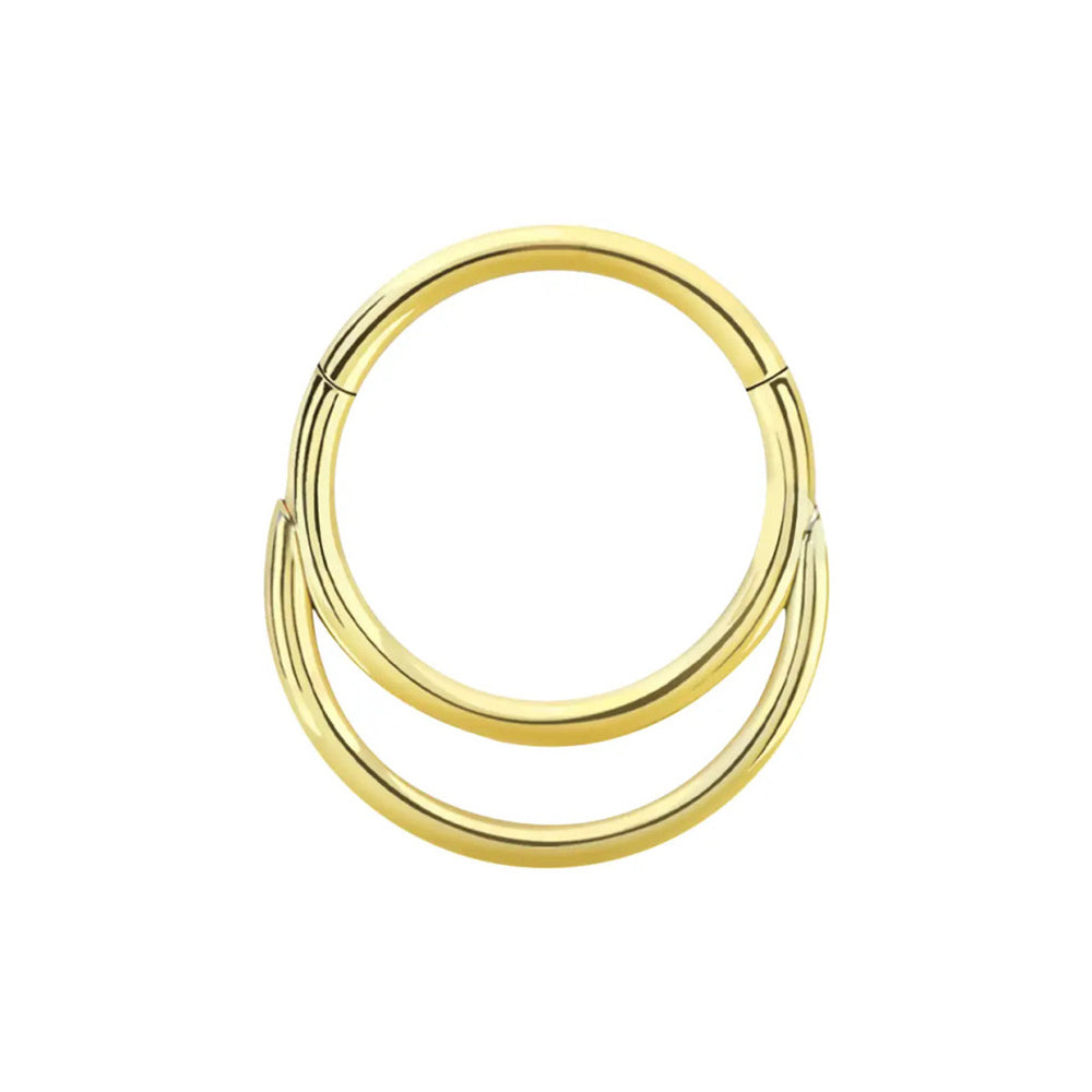 Titanium 16 Gauge Double Hoop Hinged Clicker Segment Ring - photo 6