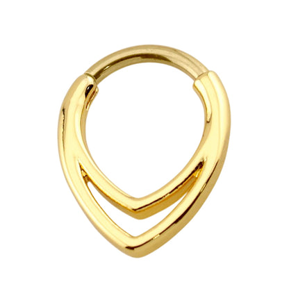 Surgical Steel 16 Gauge Hinged Teardrop Segment Rings Double Lined