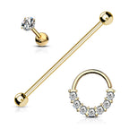 Surgical Steel 16 & 14 Gauge Industrial, Hoop & Labret Set - 3 Pack