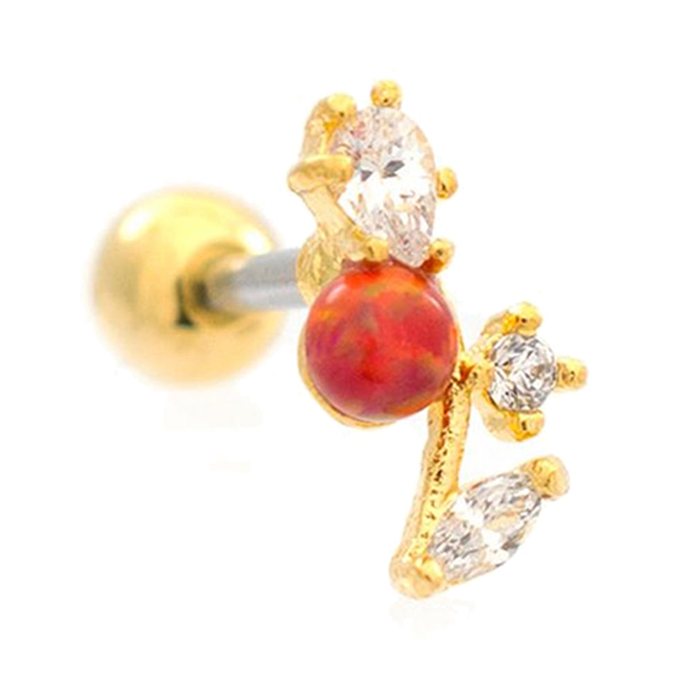 Surgical Steel 16 Gauge Tragus Barbell with Flower CZ - photo 6