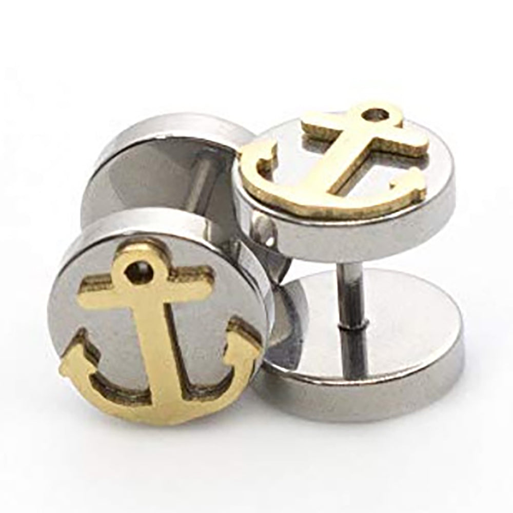 Surgical Steel 16 Gauge Faux Ear Plugs with Anchor Top - Pair - photo 4