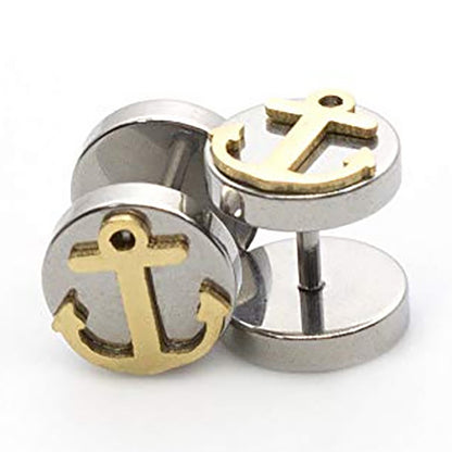 Surgical Steel 16 Gauge Faux Ear Plugs with Anchor Top - Pair - photo 4