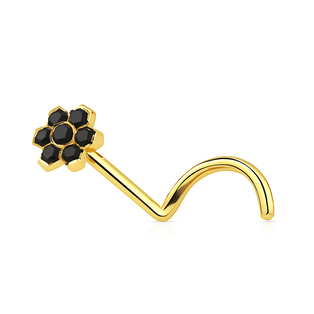 Titanium Flower CZ Nose Stud 18 & 20 Gauge with Threadless Push-In - photo 11