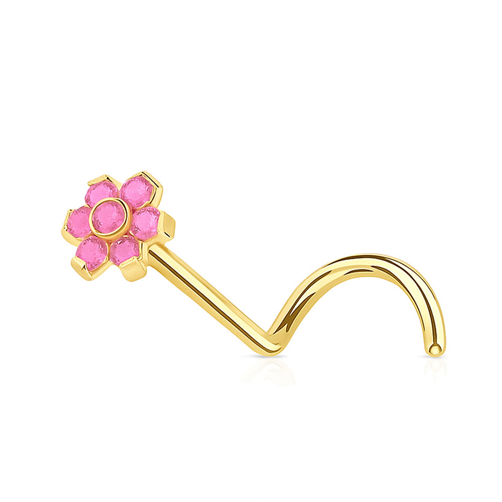 Titanium Flower CZ Nose Stud 18 & 20 Gauge with Threadless Push-In - photo 10