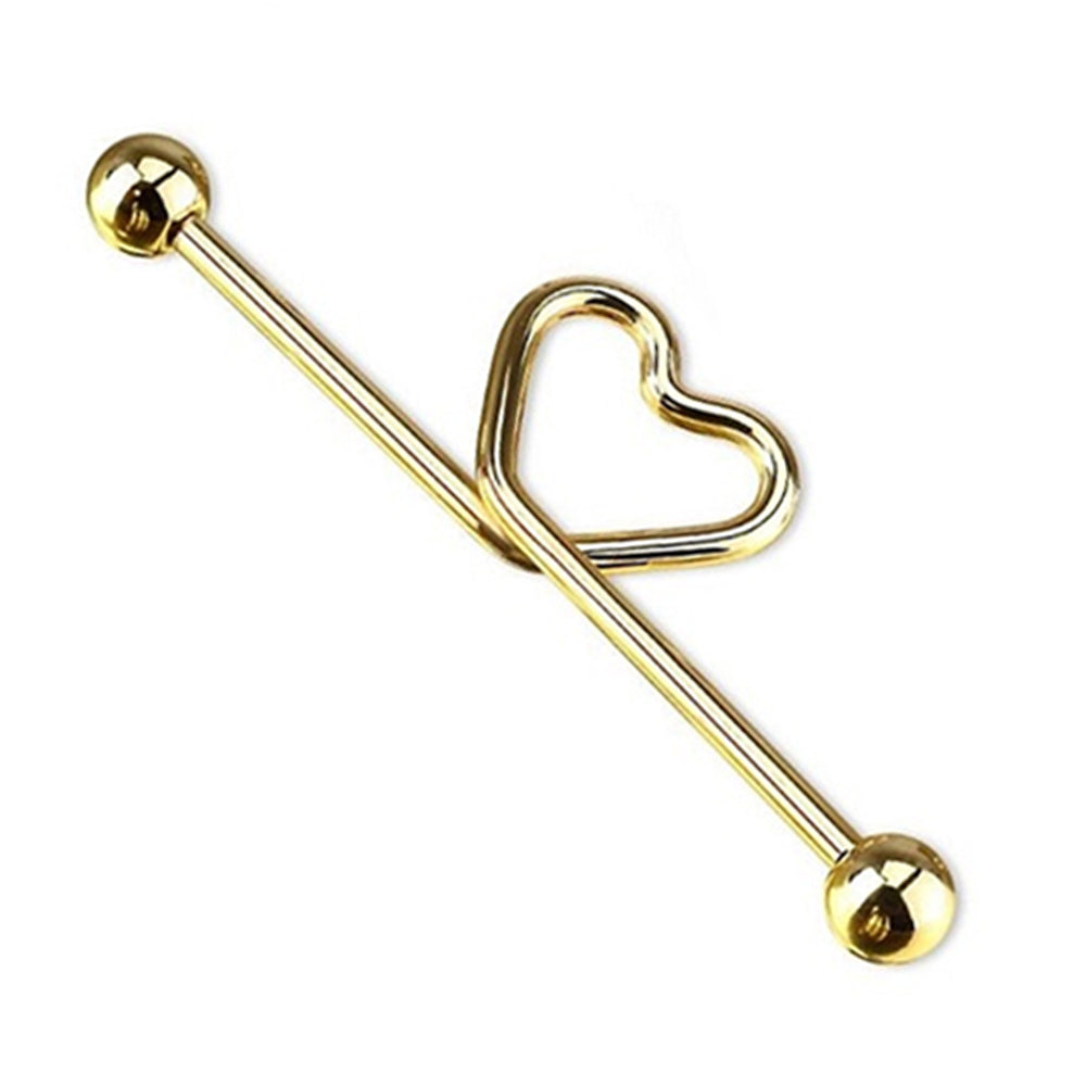Surgical Steel 14 Gauge Industrial Barbell with Heart - photo 4
